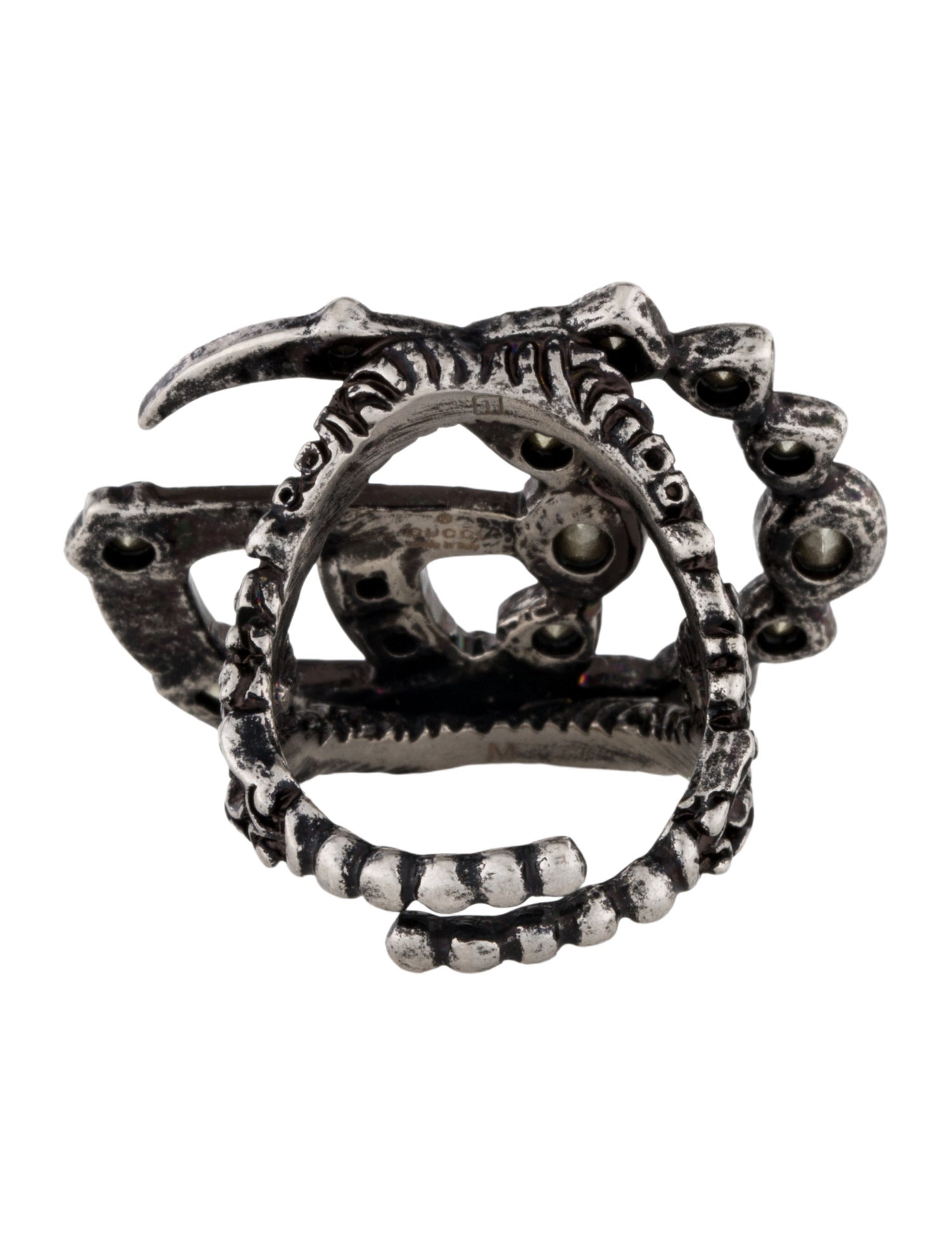 Gucci Crystal Double G Cocktail Ring